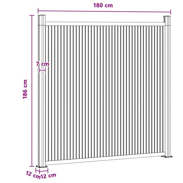 Stängselpanel WPC och aluminium Svart
