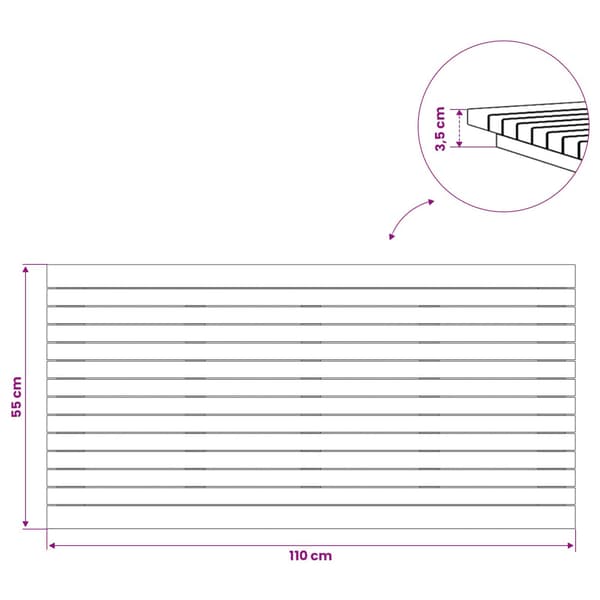 Bordsskiva 110 x 55 x 3,5 cm Rektangulär Massivt teakträ