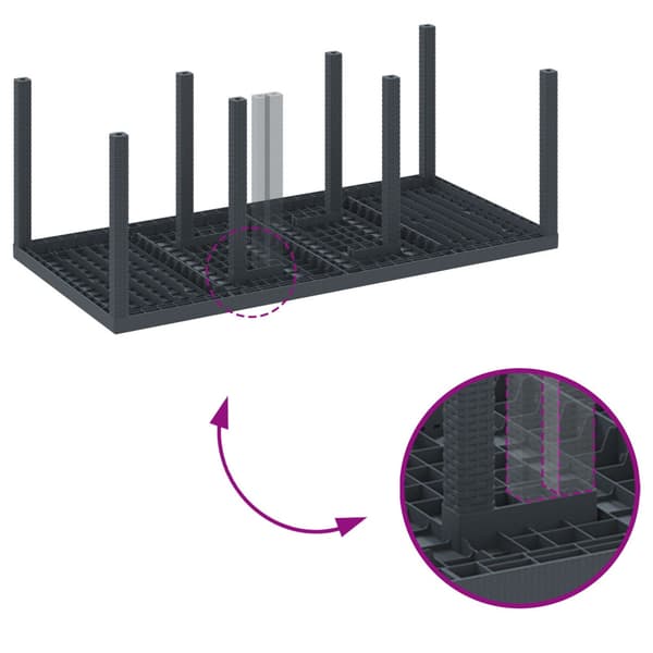 Trädgårdsmöbelset 9 pcs Antracit Polypropylen