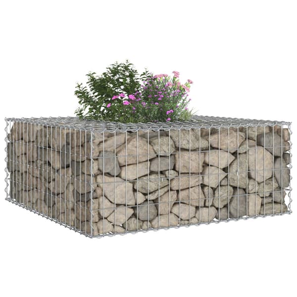 Gabion upphöjd säng Silver