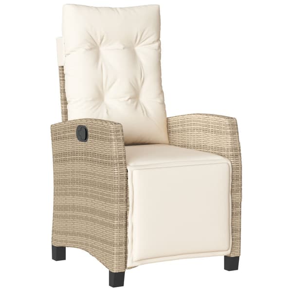 Trädgårdsmöbelset med kudde 5 pcs Beige konstrotting