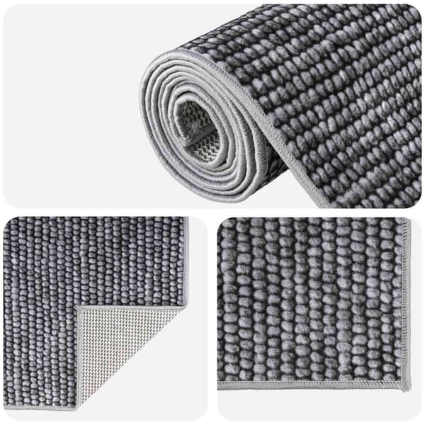 Matta Antracit 80 x 300 cm 100% Polyester 3 mm Tvättbar