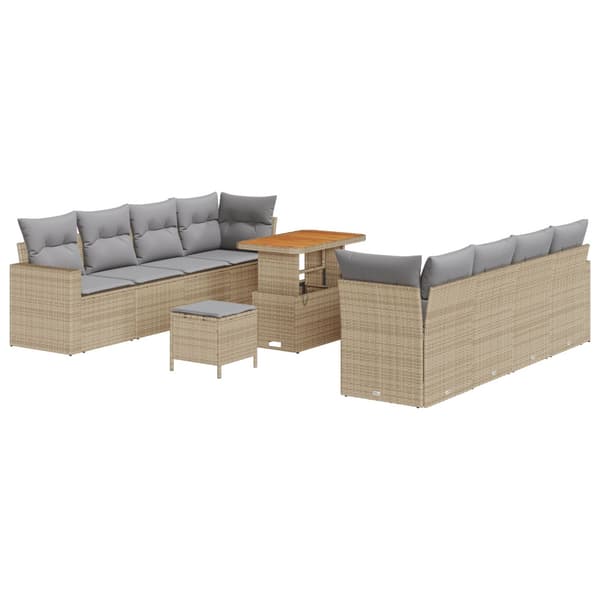 Trädgårdsoffset 11 pcs Beige konstrotting