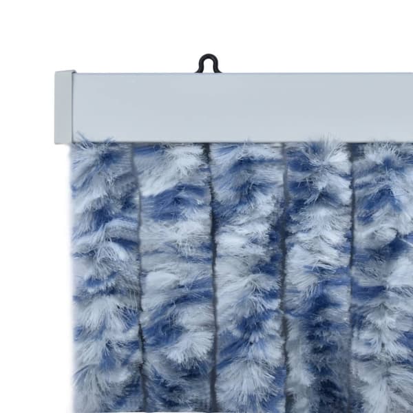 Insektsdraperi blå, vit och silver 100x220 cm chenille