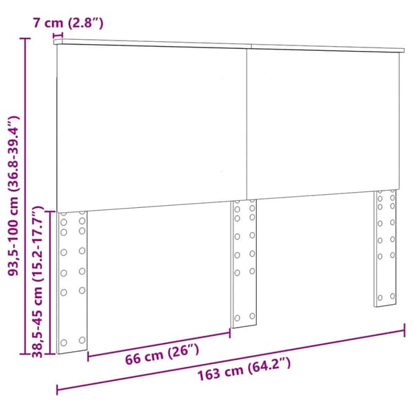 Huvudgavel Vit 100 cm Konstruerat trä
