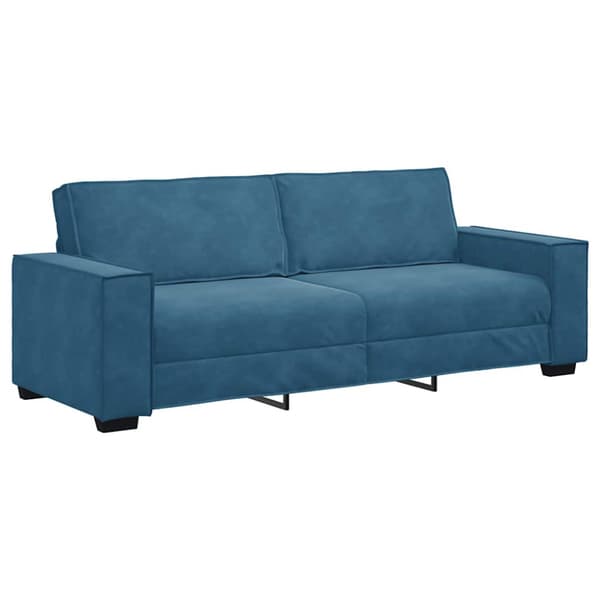 3-sitssoffa blå 220x78x84 cm sammet