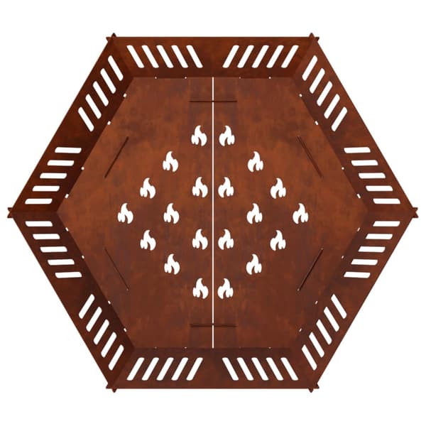 Eldstad Rostig 80 x 80 x 23 cm Väderbeständig stål