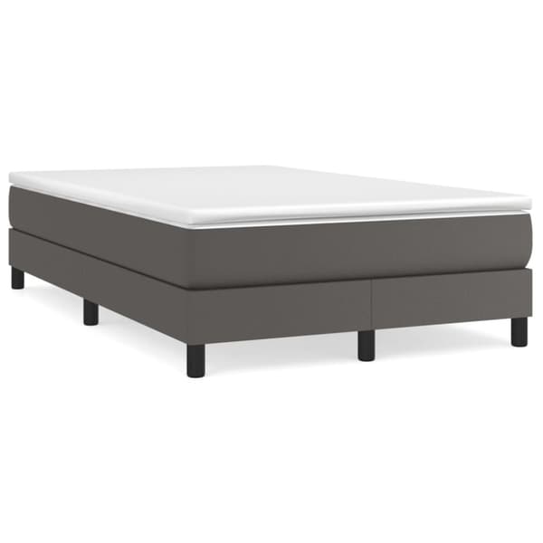 Boxspring-sängram grå 120x200 cm konstläder