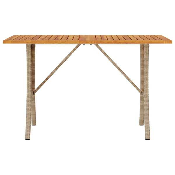 Trädgårdssoffa 3-sits med dynor och bord beige konstrotting