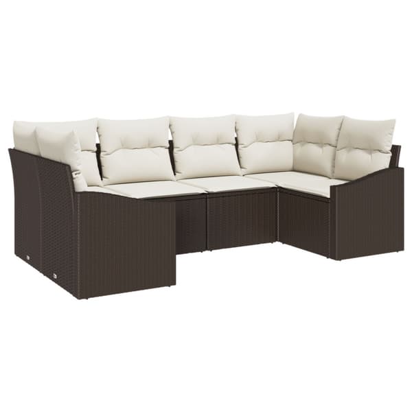 Soffset med kudde 6 pcs Brun konstrotting