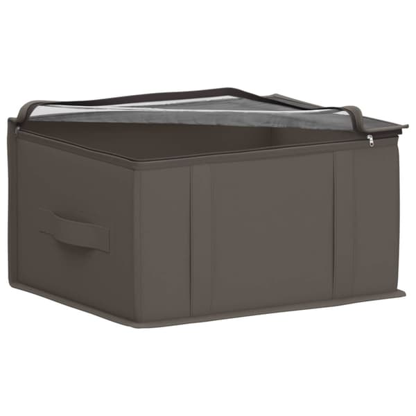 Förvaringslåda med transparent toppfönster 6 pcs Grå