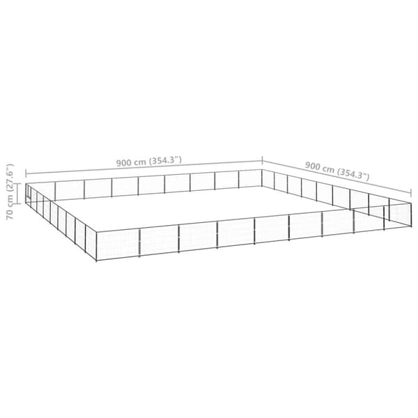Hundgård svart 81 m² stål