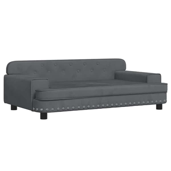 Barnsoffa mörkgrå 90x53x30 cm sammet