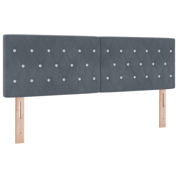 Boxspring säng med madrass och LED Mörkgrå 140 x 200 cm Sammet