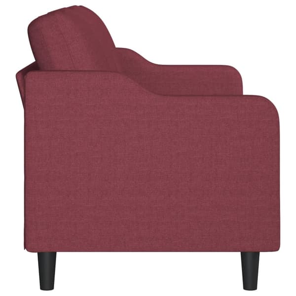 3-sitssoffa vinröd 180 cm tyg