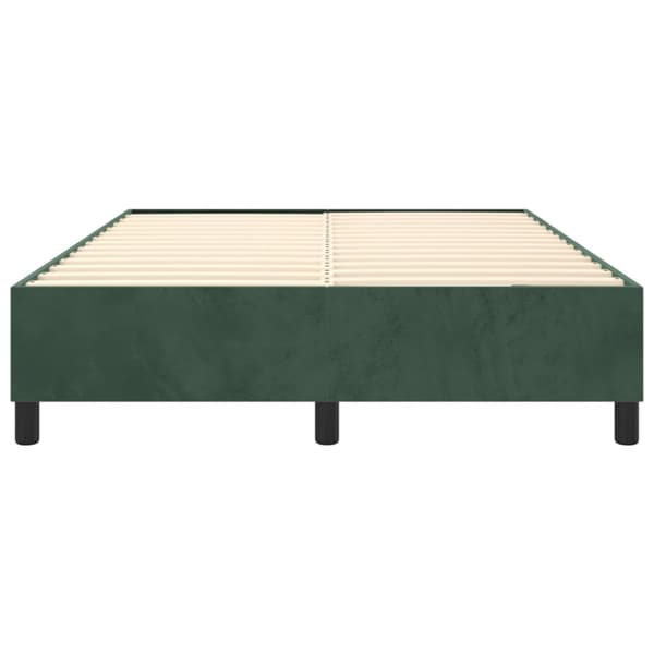 Boxspring-sängram mörkgrön 140x200 cm sammet