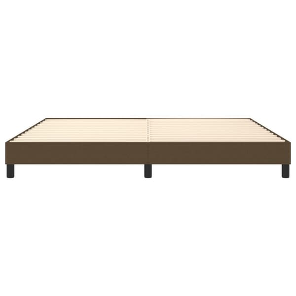 Boxspring-sängram mörkbrun 200x200 cm tyg