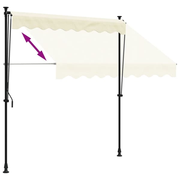Infällbar markis gräddvit 200x115 cm tyg och stål