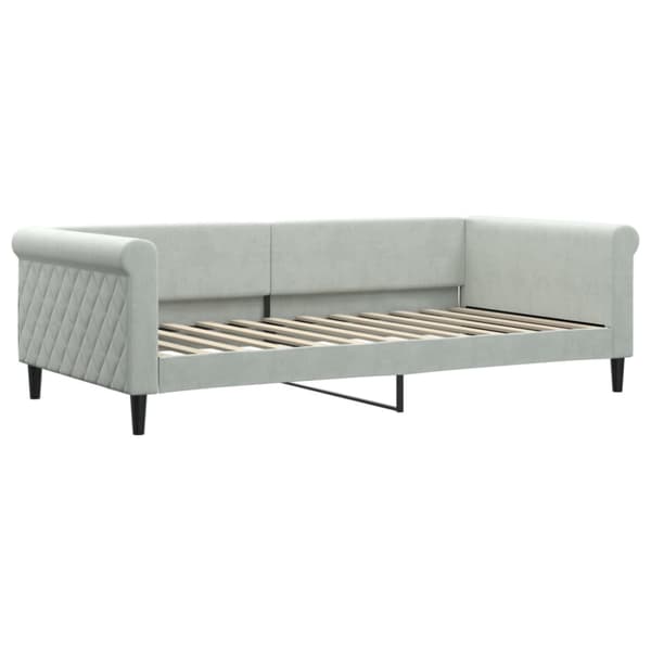 Dagbädd utdragbar ljusgrå 100x200 cm sammet