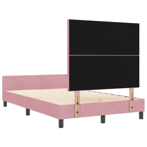 Bäddfjäder med huvudgavel Rosa 120 x 200 cm Sammet