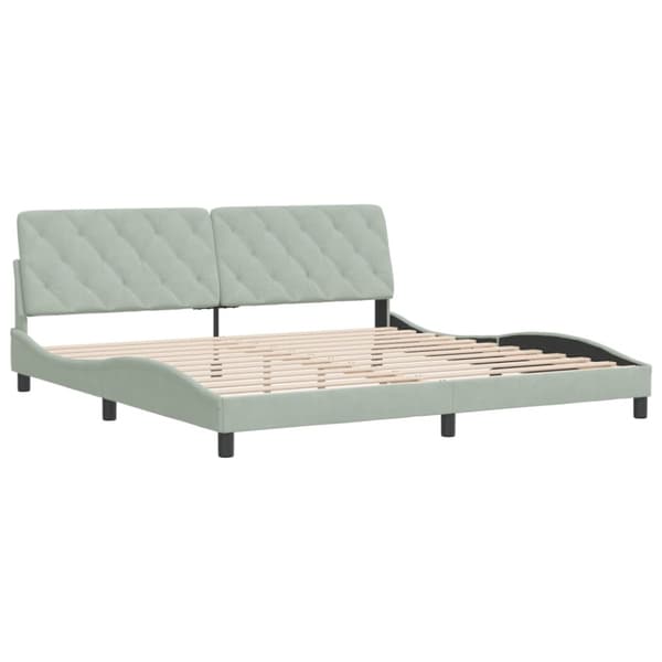 Bed Frame without Mattress Light Grey 200x200 cm Velvet