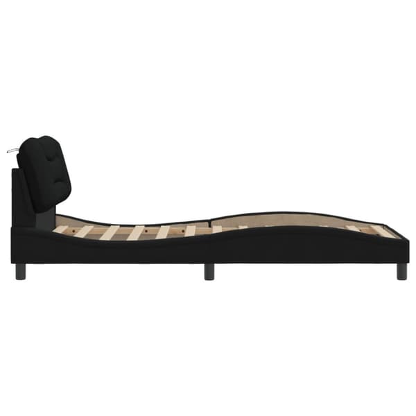 Bed Frame without Mattress "Hvar" Black 80x200 cm Fabric