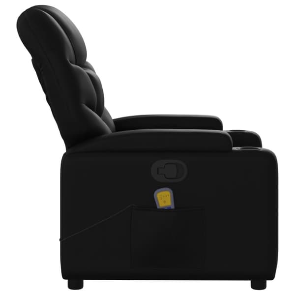 Massagefåtölj svart konstläder