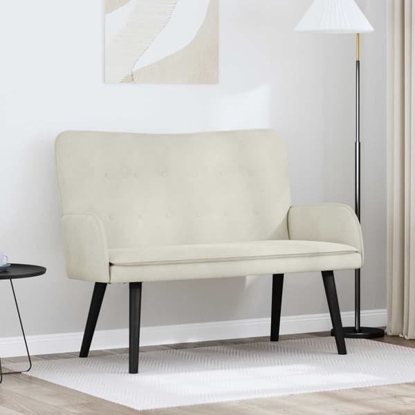 Tvåsitssoffa Kräm 115 x 61 x 87 cm Sammet