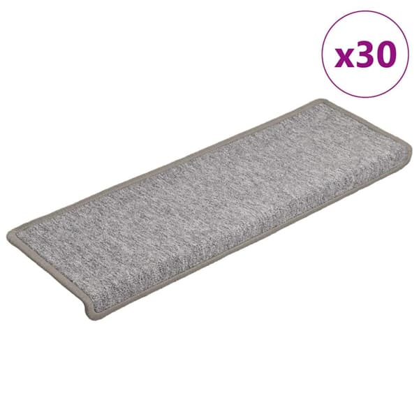 Trappmattor 30 st 65x21x4 cm ljusgrå rektangulär kant