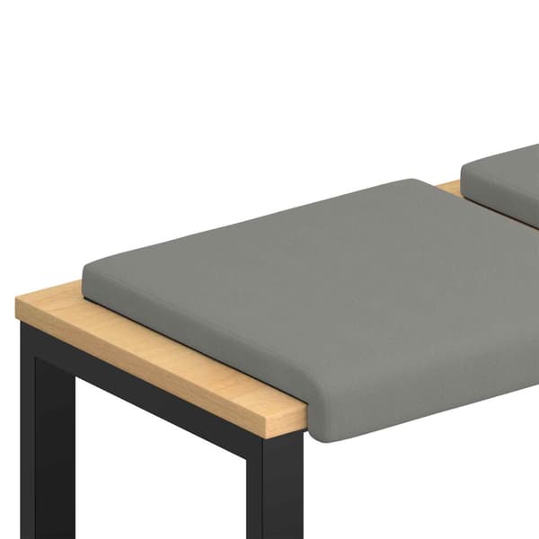 Bänk kudde 4 st Texturerad Sammet Mörkgrå Djup 35 cm
