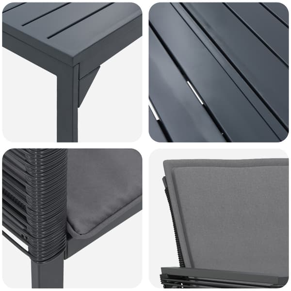 Trädgårdsmöbelset 9 pcs Antracit konstrotting