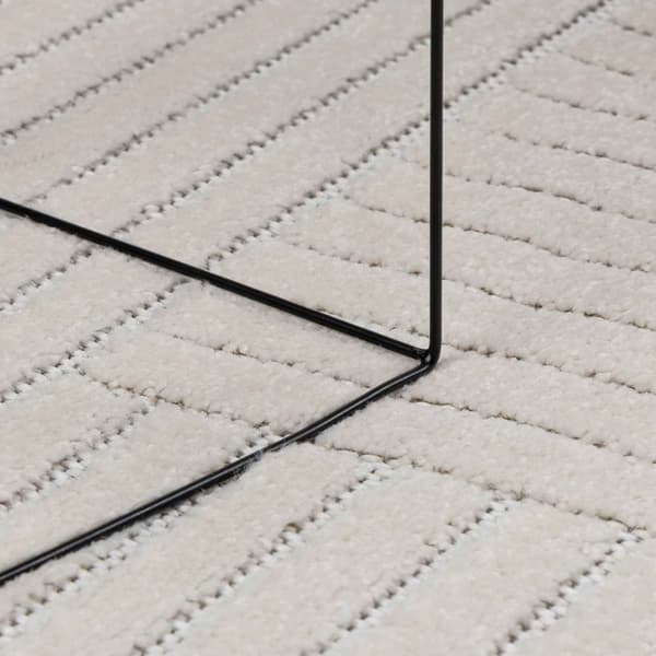 Områdesmattor Rektangulär PALMERAS Kräm 200 x 140 cm Polyester