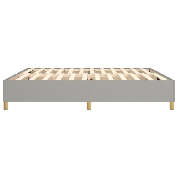 Boxspring-sängram ljusgrå 200x200 cm tyg