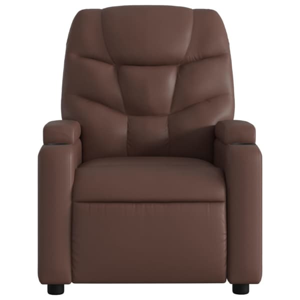 Massagefåtölj brun konstläder