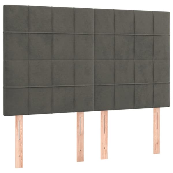 Sängram utan madrass mörkgrå 140x190 cm sammet