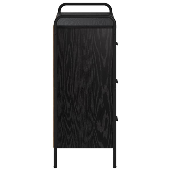 Sideboard Svart ek 97 x 33 x 81 cm Konstruerat trä