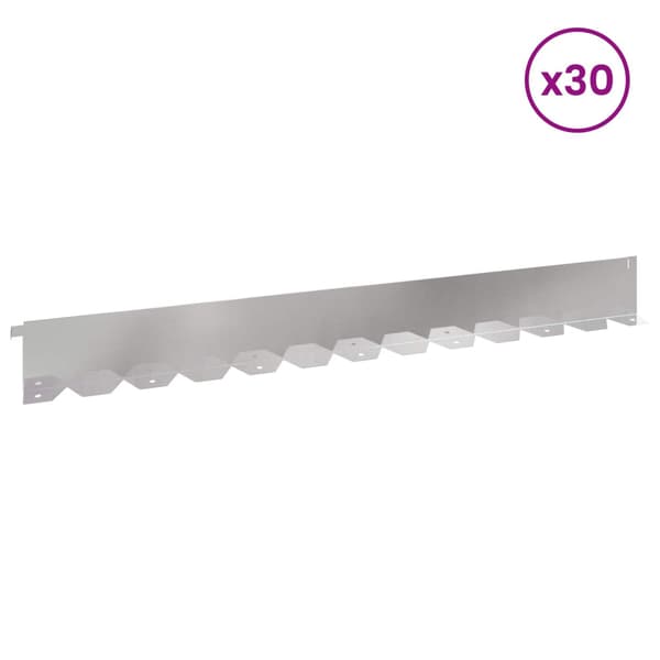 Kant för gräsmatta 30 pcs 102 x 10 x 4 cm Stål Silver