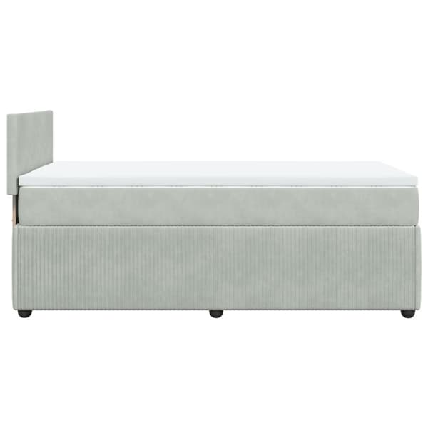 Ramsäng med madrass ljusgrå 100x200 cm sammet