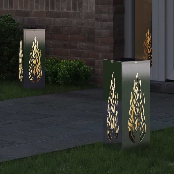 Solar LED Stig Ljus 2 pcs Silver Rostfritt stål