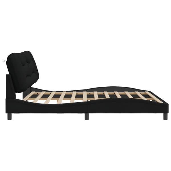 Bed Frame without Mattress "Hvar" Black 200x200 cm Fabric