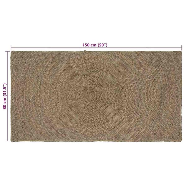 Områdesmattor Rektangulär Grå 80 x 150 cm Jute