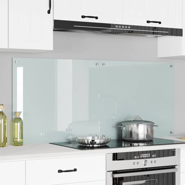 Köksskydd 2 pcs Vit 70 x 60 cm härdat glas