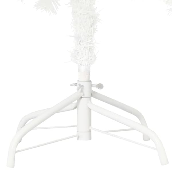 Belyst plastgran med kulor vit 210 cm
