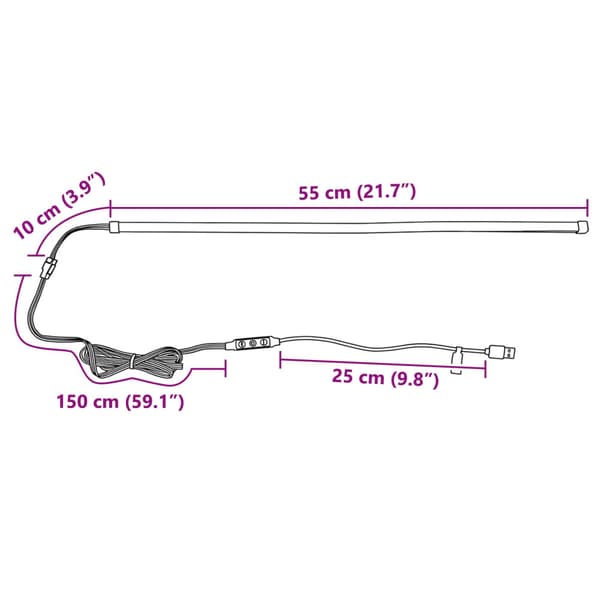 LED Band 55 cm Flerfärgsdesign PVC