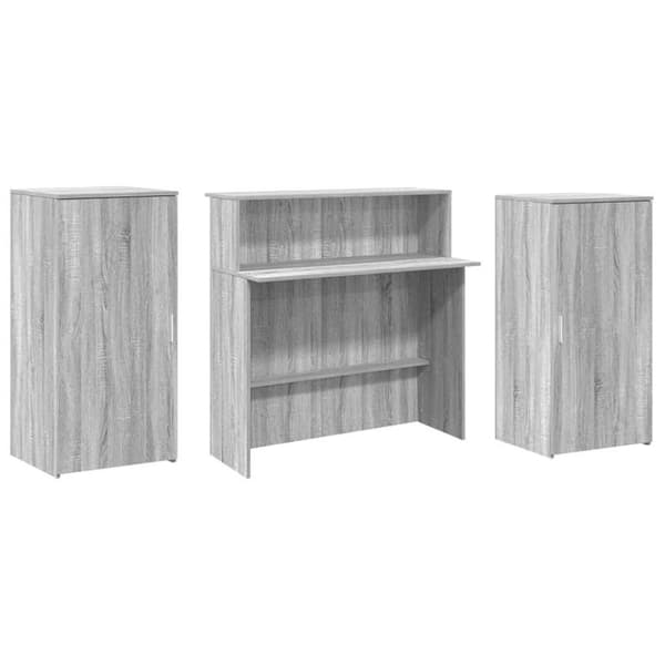 Receptionsdisk grå sonoma 200x50x103,5 cm konstruerat trä
