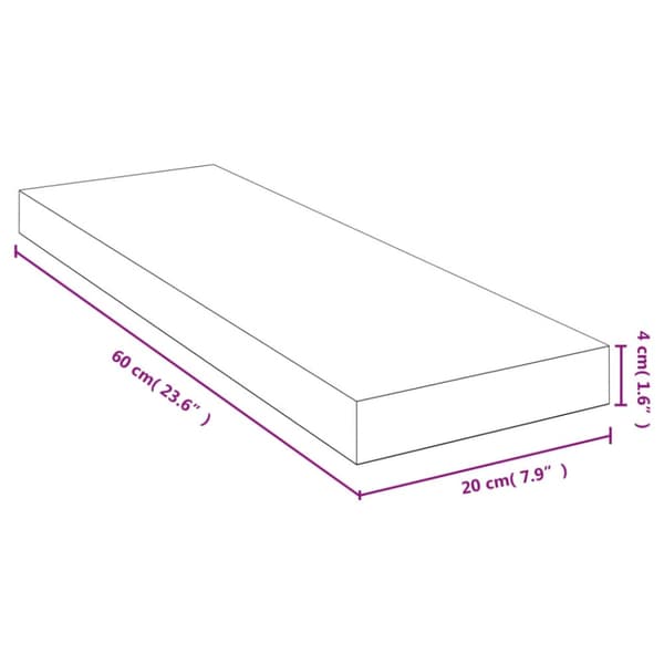 Vägghylla 60x20x4 cm bambu