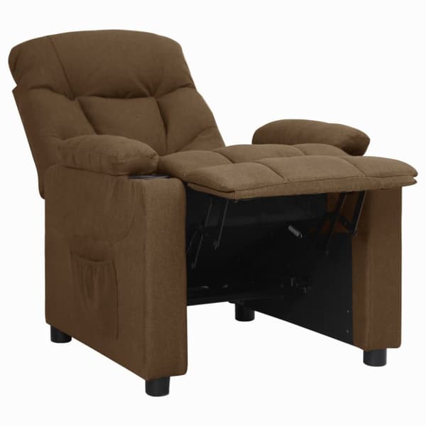 Reclinerfåtölj brun tyg