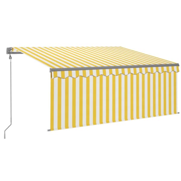 Automatiserad markis vindsensor rullgardin LED 3x2,5m gul/vit