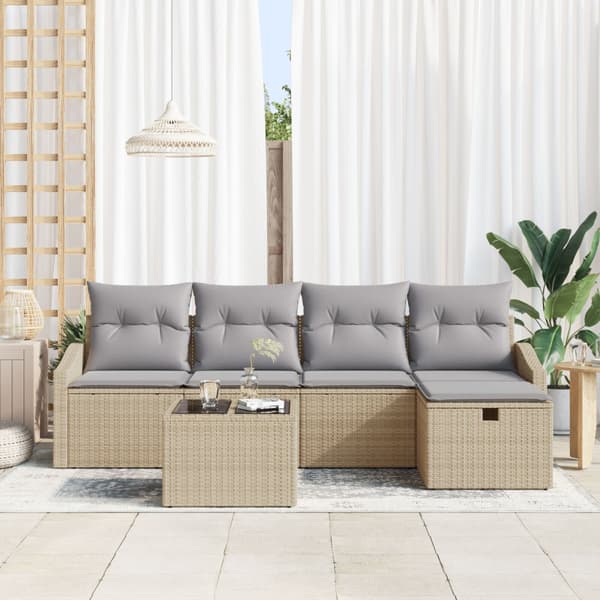 Soffset med kudde med lagring Beige konstrotting