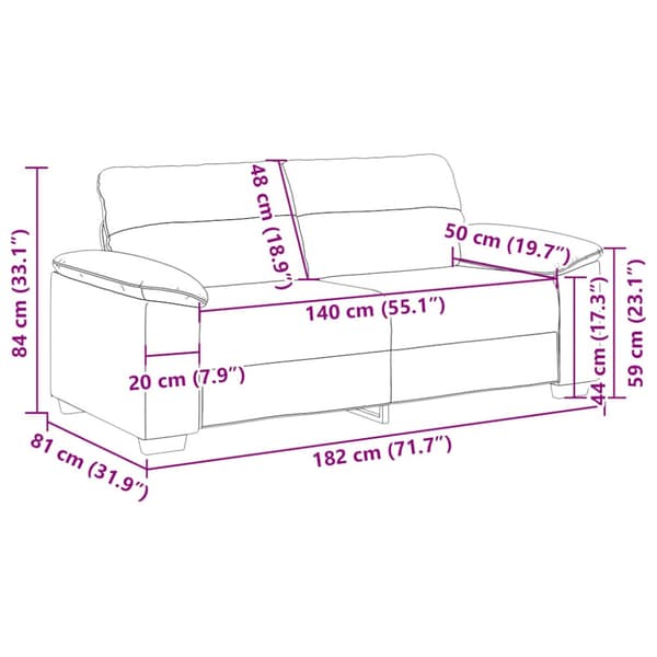 2-sitssoffa vit 180x81x84 cm konstläder